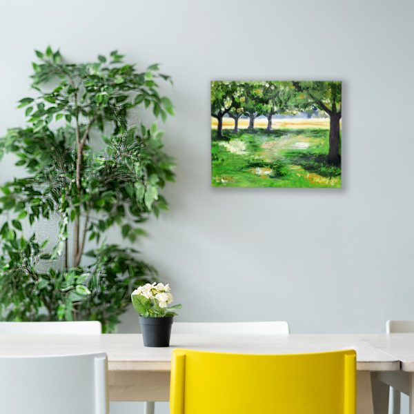 Bild Handgemalt Acryl Leinwand 60x50 cm "Apfelwiese"