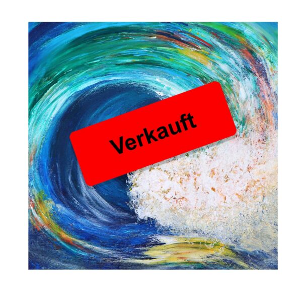 welle-verkauft Bild Handgemalt Acryl "Welle 2" 40x40 cm