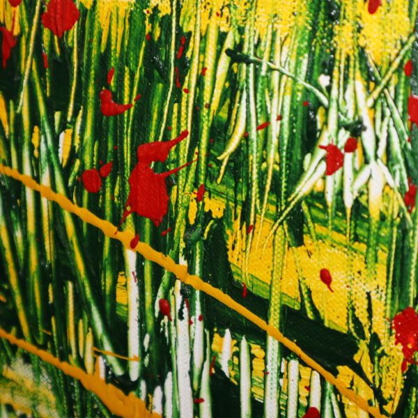 IMG_3772 Bilder Handgemalt Acryl Leinwand "Sommer" Original 3er Set H 80 / B 40-100 cm