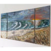 Bilder Handgemalt Acryl Leinwand "Ostsee" Original 3er Set H 80cm / B 40 bis 120 cm