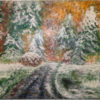 Der erste Schnee-1a Bild Handgemalt Acryl Leinwand 75x60 cm "Der erste Schnee"