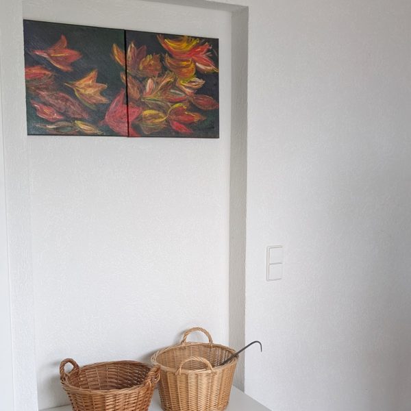 PXL_20250926_133100049 Bilder Set Handgemalt Acryl "Herbst" 2x(40x40 cm)