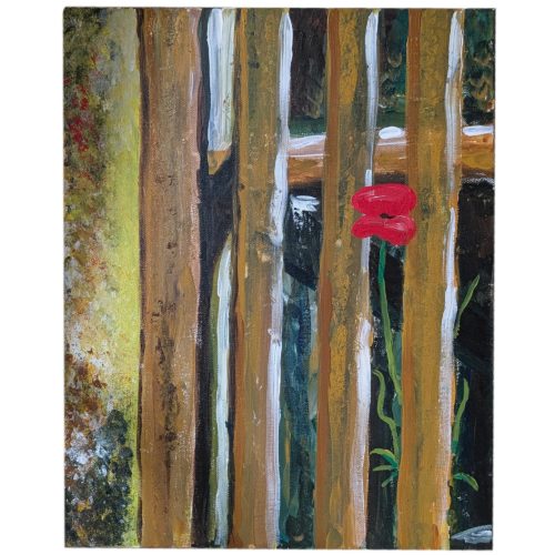 PXL_20250926_133352140 Bild Handgemalt Acryl Leinwand 40x50 cm "Die kleine Mohnblume"