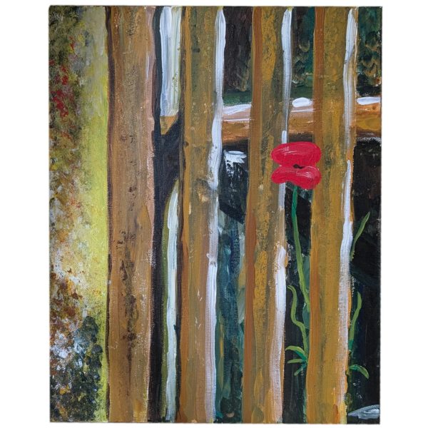 PXL_20250926_133352140 Bild Handgemalt Acryl Leinwand 40x50 cm "Die kleine Mohnblume"