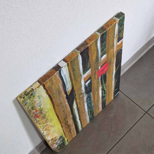 PXL_20250926_141942271 Bild Handgemalt Acryl Leinwand 40x50 cm "Die kleine Mohnblume"