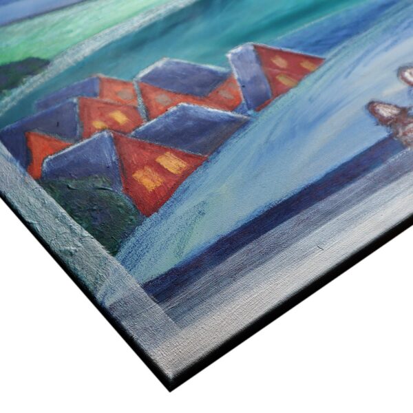 Bilder Handgemalt Acryl+Ölkreide Leinwand Original 2er Set je 70x70 cm "Winter" + "Sommer"