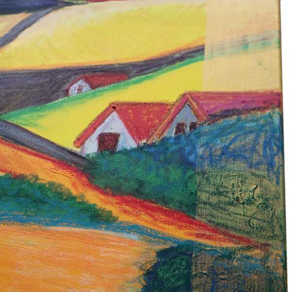 Bilder Handgemalt Acryl+Ölkreide Leinwand Original 2er Set je 70x70 cm "Winter" + "Sommer"