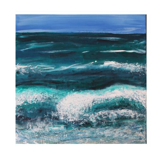 Bild Handgemalt Acryl "Wellen" 40x40 cm (3)