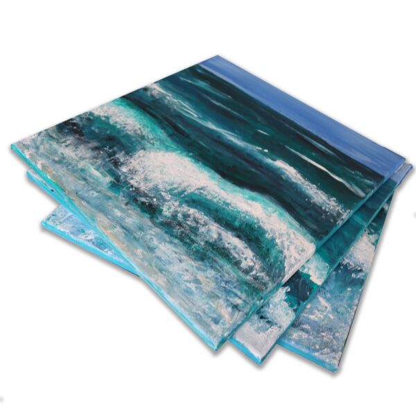 Bild Handgemalt Acryl "Wellen" 40x40 cm (3)