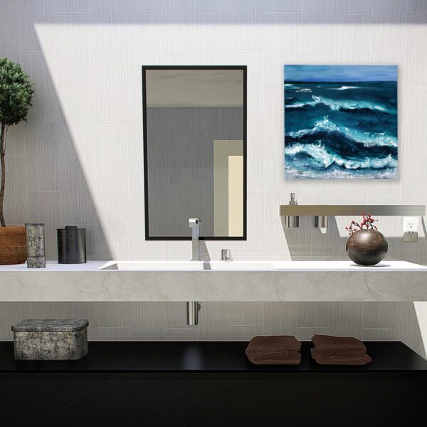 Bild Handgemalt Acryl "Wellen" 40x40 cm (1)